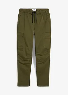 Pantalon thermique garçon stretch à poches cargo en coton, bonprix