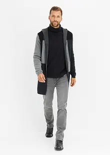 Gilet long en maille à capuche, bonprix