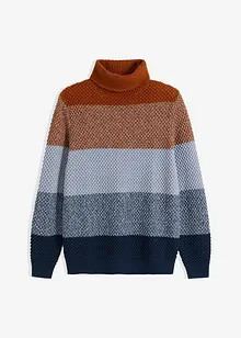 Pull coton col boule style color-block, bonprix