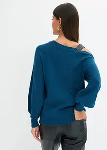 One Shoulder Pullover mit Glitzersteinen, bonprix