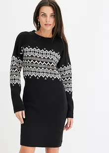 Robe en maille à motif jacquard, bonprix