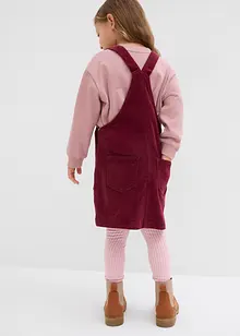 Robe-salopette fille en velours côtelé stretch, bonprix