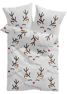 Bettwäsche mit witzigem Rentier-Motiv und Schriftzug, bonprix