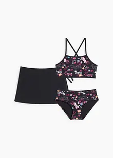 Mädchen Bikini mit Rock (3-tlg.Set), bonprix