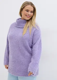 Rollkragenpullover aus weichem Federgarn, bonprix