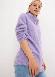 Pull col roulé duveteux, bonprix