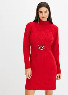 Strickkleid mit Gürtel, bonprix