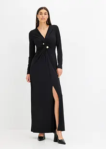 Maxikleid mit Knotendetail und Perlen-Nadel, bonprix