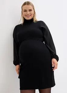 Robe élégante en maille et crêpe pour la grossesse, bonprix