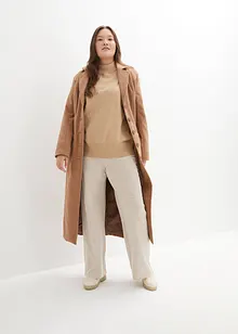 Pantalon extensible à motif pied-de-poule, Wide leg, bonprix