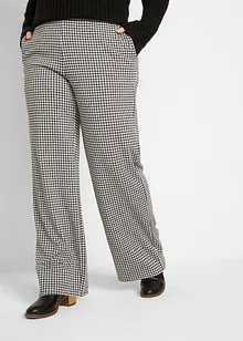 Stretch-Hose mit Hahnentrittmuster, Wide leg, bonprix