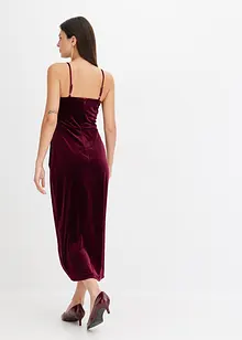 Robe midi en velours doux à fines bretelles, bonprix