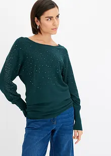 Pullover mit Strass-Applikation, bonprix