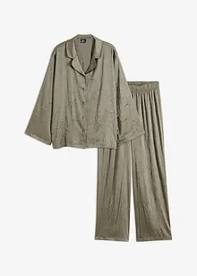 Oversized Pyjama aus Satin mit Schimmereffekt, bonprix