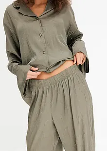 Oversized Pyjama aus Satin mit Schimmereffekt, bonprix