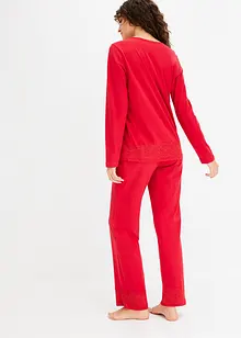 Pyjama aus weicher Baumwolle mit Spitze, bonprix