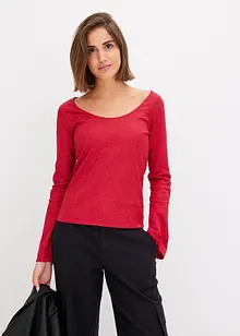 Rippshirt mit Glanzeffekt, bonprix