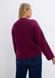 Gerippter Pullover, verkürzt, bonprix