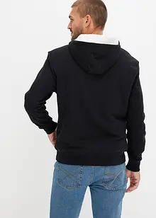 Sweat-shirt à capuche avec fermeture zippée, doublure chaude, bonprix