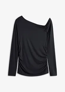 Shirt mit asymmetrischem Ausschnitt und Raffungen, bonprix