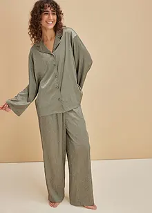 Oversized Pyjama aus Satin mit Schimmereffekt, bonprix