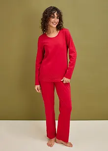 Pyjama aus weicher Baumwolle mit Spitze, bonprix