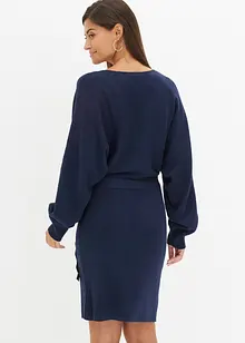 Robe en maille à col V, bonprix