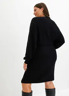 Robe en maille à col V, bonprix