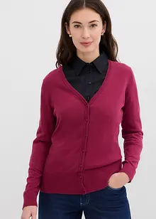 Gilet basique en maille fine avec patte de boutonnage, bonprix