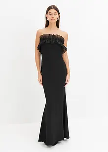 Carmen-Kleid aus strukturiertem Crêpe, bonprix