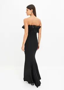 Carmen-Kleid aus strukturiertem Crêpe, bonprix