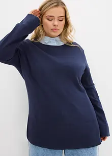 Pull long en fine maille avec longues fentes latérales, bonprix