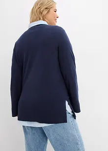 Pull long en fine maille avec longues fentes latérales, bonprix