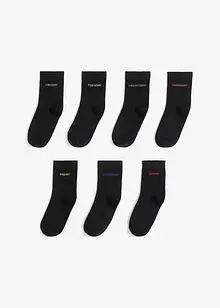 Lot de 7 paires de chaussettes mi-hautes, bonprix