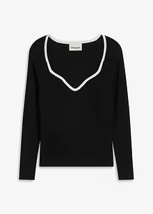 Feinstrickpullover mit Paspellierung, bonprix