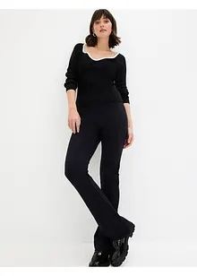 Pull en fine maille à passepoil contrastant, bonprix