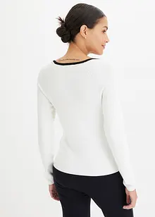 Pull en fine maille à passepoil contrastant, bonprix