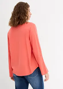 Blouse fluide à col en V et manches longues, bonprix