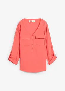 Blouse fluide à col en V et manches longues, bonprix