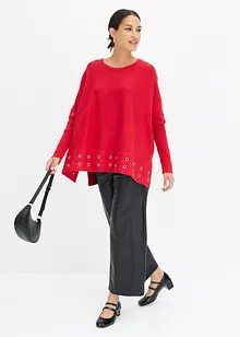 Pull poncho à œillets, bonprix