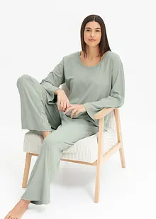 Pyjama avec un pantalon ample, aspect maille, bonprix