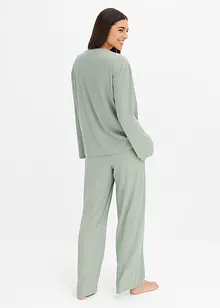 Pyjama avec un pantalon ample, aspect maille, bonprix