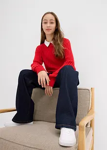 Wide-Leg-Jeans Mid Waist, bonprix
