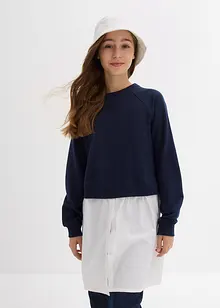 Sweatshirt mit Bluseneinsatz, bonprix