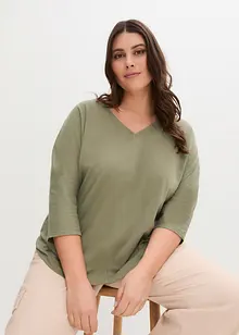 T-shirt manches 3/4 en coton, bonprix