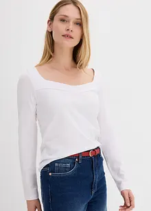 Langarmshirt mit Herzausschnitt, bonprix