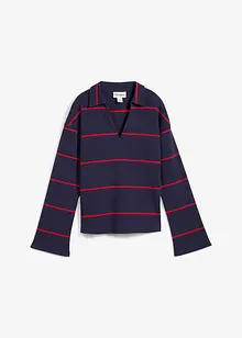 Geripptes Langarm-Poloshirt, bonprix
