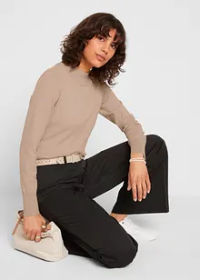 Basic Pullover mit Stehkragen mit recycelter Baumwolle, bonprix