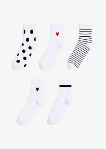 Kurze Tennissocken mit Bio-Baumwolle (5er Pack), bonprix