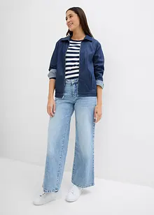 Veste en jean, style blouson, avec fermeture zippée, bonprix